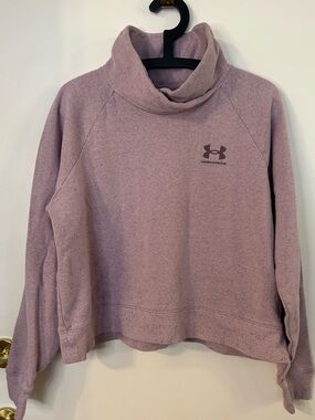 Under Armour Women’s Dusty Mauve Funnel Neck Loose Fit Crop Pullover Size L